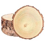 KEILEOHO 6 PCS 7.1-7.8 Inches Natural Wood Slices, Large Smooth Wood Slices for Crafts, Unfinished W