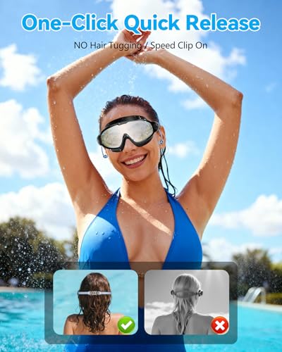Image of Aegend New Adult Wide View Swim Goggles, Anti-Fog /UV No Leak Swimming Goggles with Ear Plugs for Men & Women