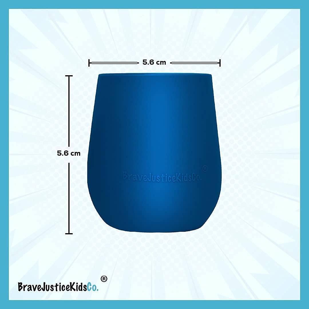 | Teenie Tiny™ Silicone Developmental Baby-Led Weaning Drinking Cups (2 pack) (Blue Fusion)