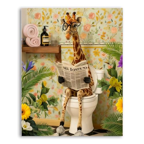 WEMEON Giraffe Paint by Numbers for Adults Beginners-Giraffe Adults Paint by Numbers Kits Canvas for Gift Home Wall Decor(16x20 Inch)