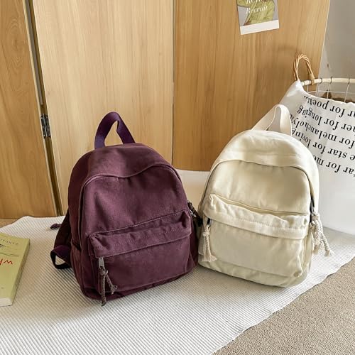 MaxxCloud Canvas Daypack Backpack, Multi-Color, Casual Style with Pockets (Red)4