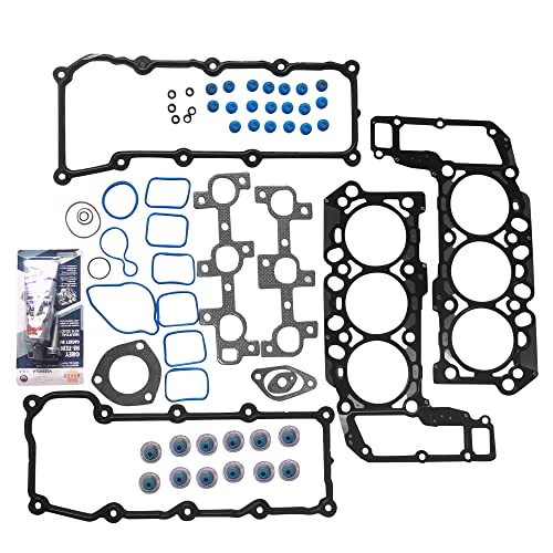 Image of Partsflow Engine Gasket Head Set w /Head Bolts For DODGE DAKOTA 2004-2005 For DODGE DURANGO 2004-2005 For DODGE RAM 1500 2002-2005 For JEEP GRAND CHEROKEE 2005 For JEEP LIBERTY 2002-2005 3.7L VIN inchK inch