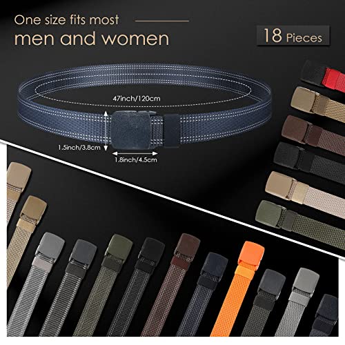 JaGely 18 Pack Nylon Tactical Belts Breathable Military Duty Belt with Plastic Buckle Webbing Canvas Belts for Men Women Outdoor2