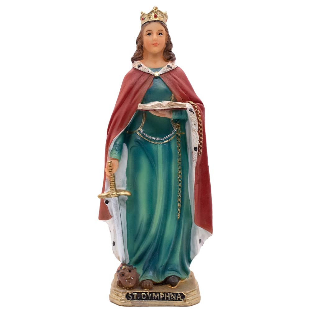 Saint Dymphna | Patron of Mental Illness | Christian Home Decor | 8" Tall | Great Catholic Gift for Baptism, First Holy Communion, Confirmation, Graduation and Housewarming