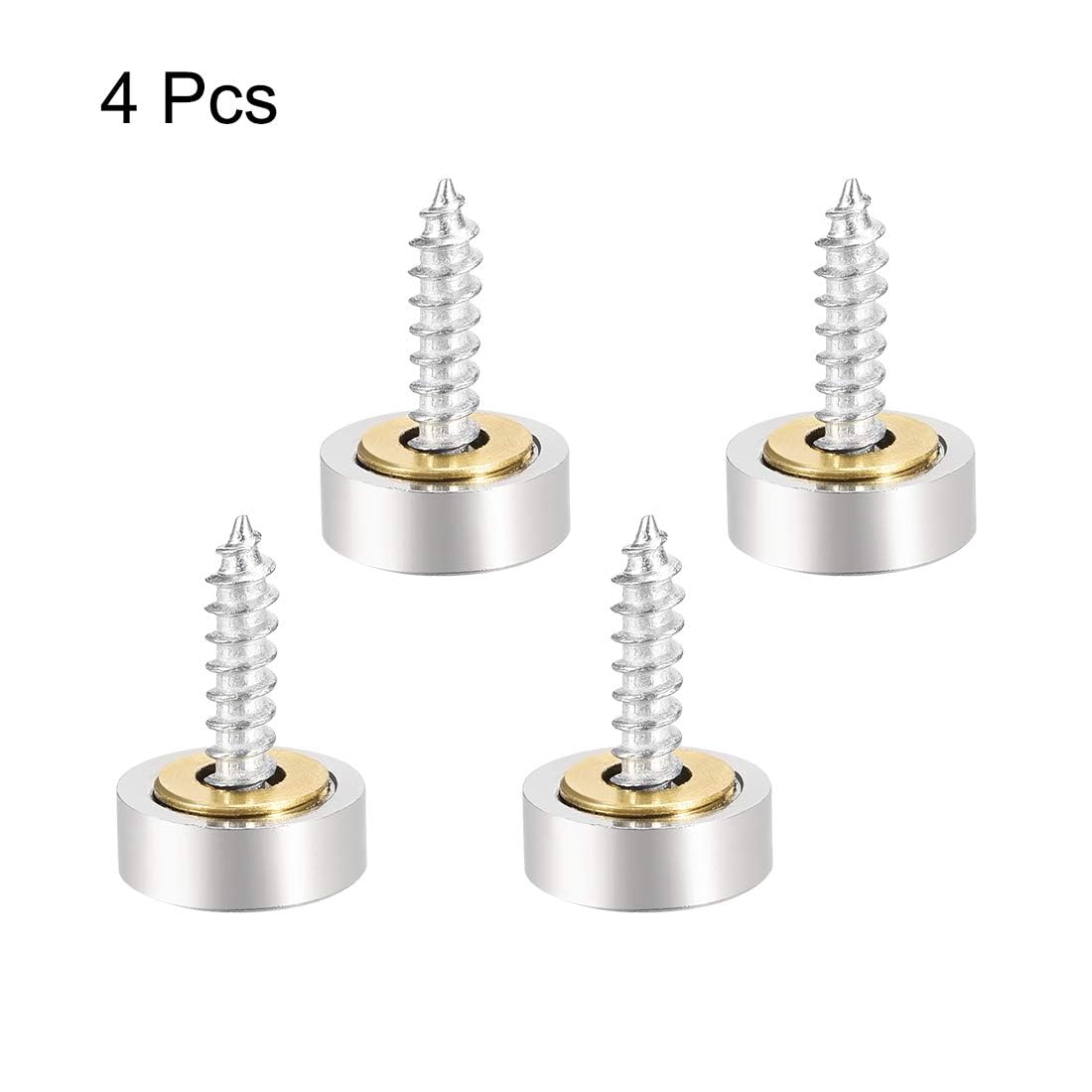 TOP-VIGOR 4Pcs Mirror Screws, 14mm Mirror Screws Cap Nail with Washers - Image 3