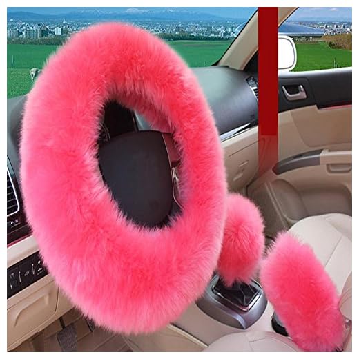 Aolvo - Juego de 3 fundas acolchadas, cálidas, suaves y antideslizantes, hechas de 100% lana australiana para el volante del coche durante el invierno, para mujeres, chicas jóvenes y señoras