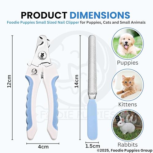 Image of Foodie Puppies Professional Animal Nail Cutter Clipper Trimmer Filer - (Nail Clipper - Small) for Small Dogs, Puppies, Cats, and Kittens Claw Grooming Tool Set (Colour May Vary)