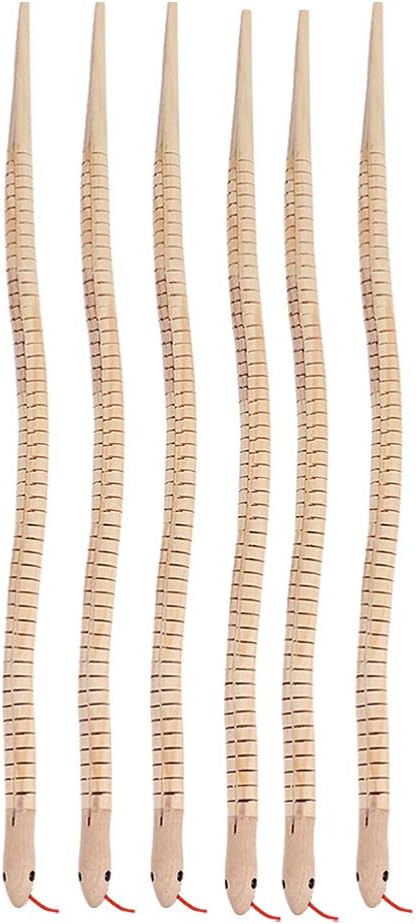 STOBOK 6 Piezas de Madera sin Terminar Serpiente de Madera Wiggly Snakes Articulado Flexible Serpiente de Juguete en Lienzo Animal Modelo Artesanías Juguetes para Artesanías