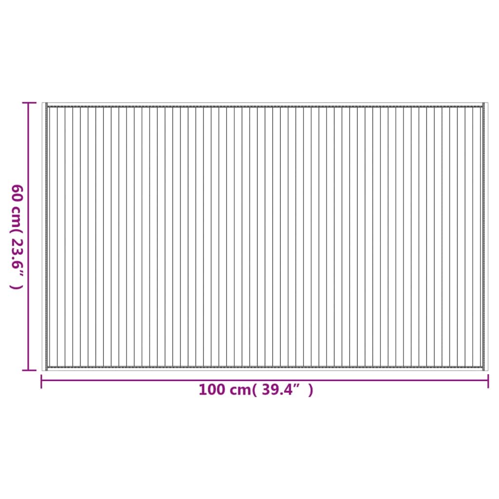 Tapis rectangulaire en Bambou Naturel Clair 60x100 cm pour Salon, Chambre ou Cuisine, Durable, Facile à Nettoyer, Design Moderne, Ton Neutre, idéal pour décoration intérieure et extérieure
