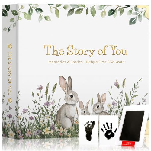 Baby Book Keepsake for Baby Gift,Baby Memory Book Scrapbook (Rabbit)