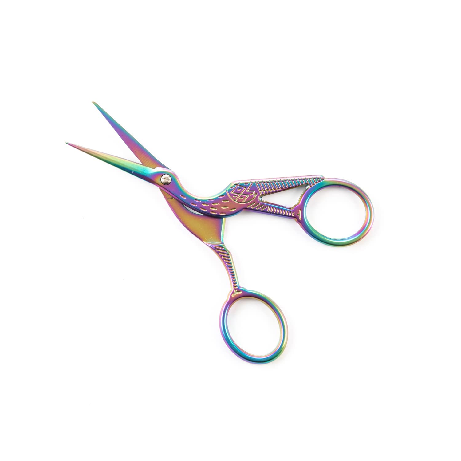 Quilted Bear Rainbow Embroidery Scissors - Precision Rainbow Stork Nail Scissors with Sharp Blades for Sewing & Embroidery Use (3.5") - Image 3