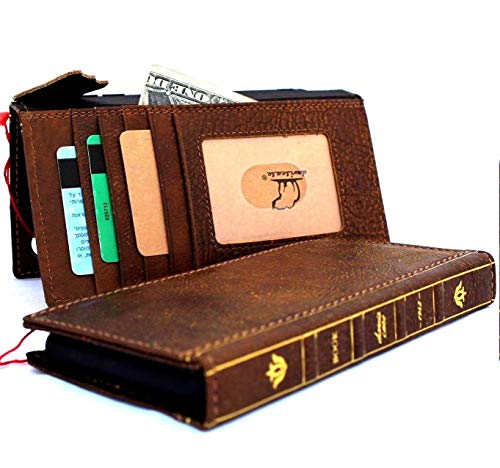 Genuine Leather Case for Apple iPhone Xs Bible Book Wallet Handmade Cover Luxury Cards Slots Soft Holder Art Vintage Classic DavisCase pro Jafo