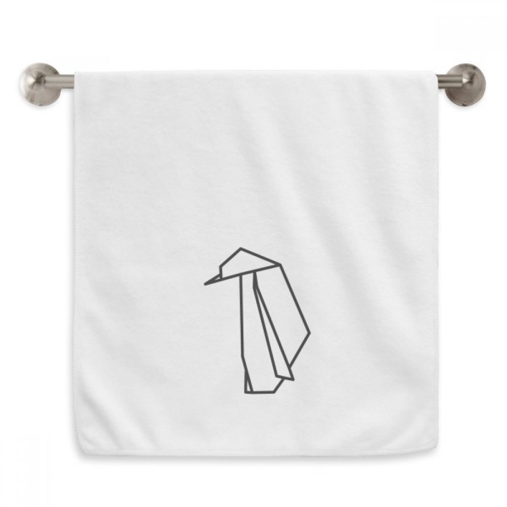 Débarbouillette pingouin origami blanc serviette douce visage sensible