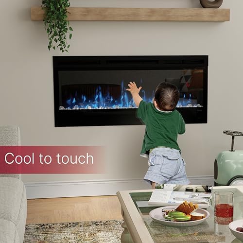 Dimplex Prism Wall Mounted Linear Electric Fireplace, 50" Inch, Black, 1230W - Premium Fireplace Heater with Acrylic Ember Bed, LED Display, Remote Control - Wall Fireplaces for Living Room, Bedroom - Thumbnail 5