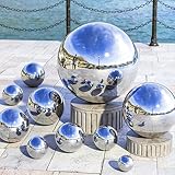 SLQM 10 pcs Edelstahl Gartenkugel, Spiegelkugel, für Terrassenteich Zinkwannen Solarbrunnen Garten, Garten Balkon Teiche Deko (32MM + 38MM + 42MM + 48MM + 51MM + 63MM + 76MM + 80MM + 89MM + 100MM)