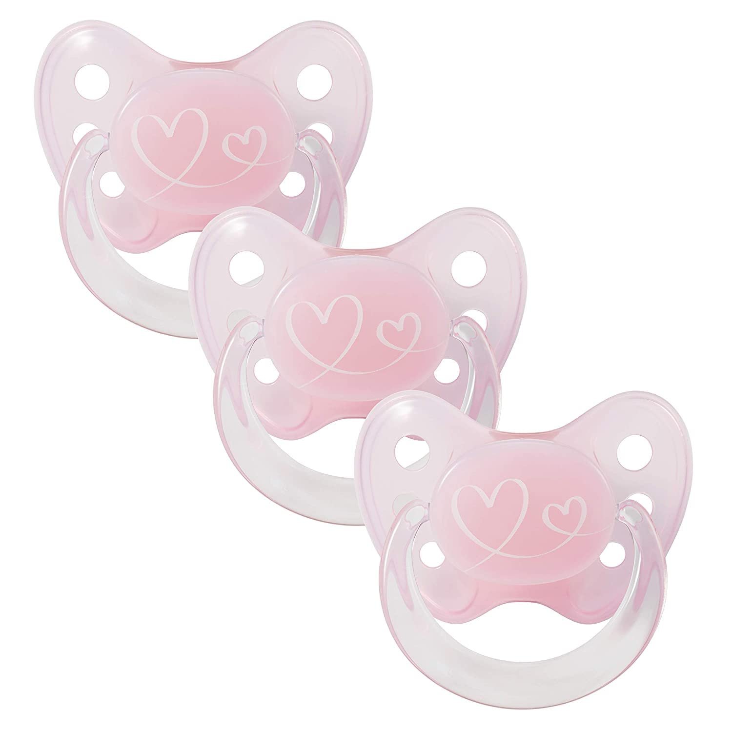 dentistar Silicone Soother Set of 3 - Size 2, 6-14 Months - Tooth and Jaw Friendly Silicone Soother with Dental Step - BPA Free - Made in Germany - Crown, Pink — view 5