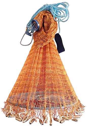 Grljd Fishing Equipment/Fish Net Manual Small Mesh for Bait Trap Fish a Variety of Materials Available In A Variety of Sizes (Edition : Height 2.7m plumb bob) (Size : Height 2.4m plumb bob)