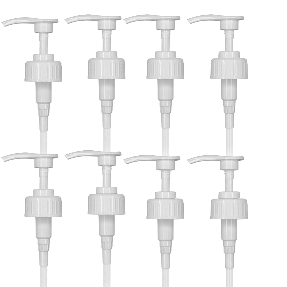 Blitz Clean 8 X 5 Litre Pump Dispensers Pelican Dispenser Pump For 5 Litre Container - 4Ml Dose Ideal For Shampoo, Alcohol, Oils Etc 38Mm Ideal For Hand Sanitiser, Soap, Shampoo (8 Pumps + Dip Tubes)
