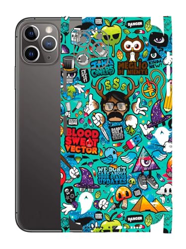Image of AtOdds - Full Body Back Screen Guard Protector Film - Lamination Wrap Skin Sticker for iPhone 11 Pro Max | Scratchproof Matte Finish (Design - Graffiti)