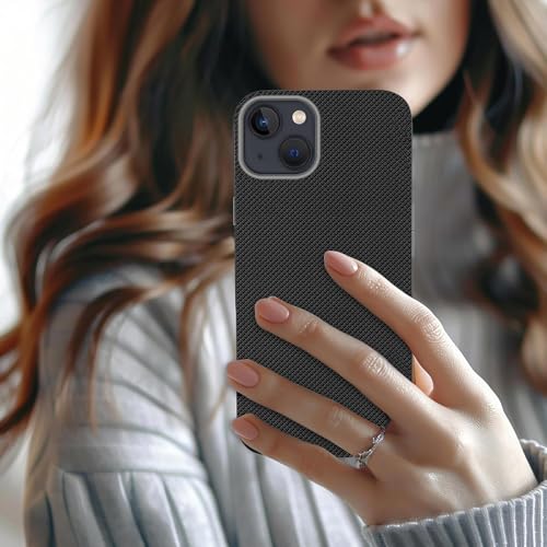 Image of iPhone 14 Case | Frosted Silicone with Metal Ring Camera & Button Protection | Slim & Shockproof | Matte Grip Apple iPhone 14 Cover - Black