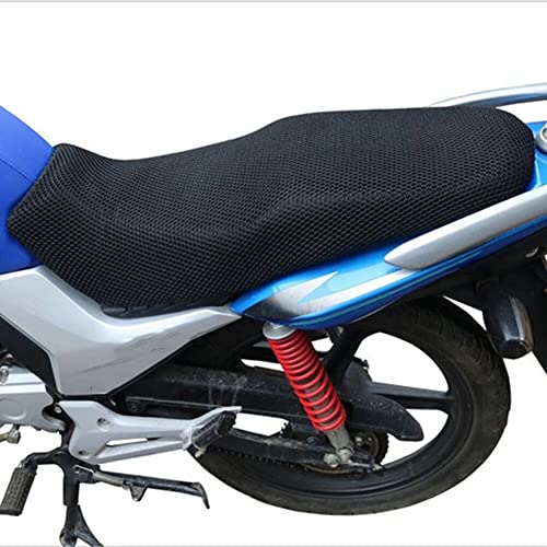Motorrad Kissen Mesh Sitzbezug, Universal Motorrad Anti-Rutsch Wasserdicht Sitzkissen 3D Mesh Atmungsaktiv Sitzbank Protector Wärmeisolierende Motorrad Sitzbezüge Offroad Motorradkissenbezug Schwarz