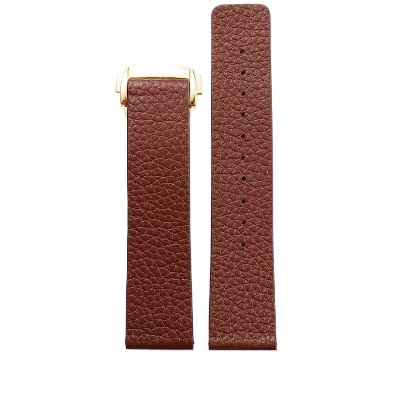 Bracelet montre Omega cuir de vachette 22mm marron pour remplacer sans rayer