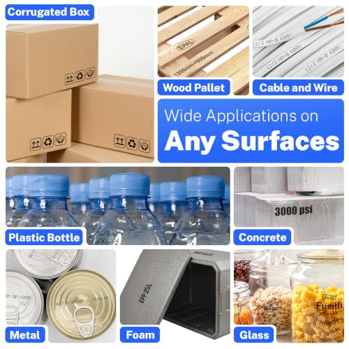 Image of 1.0 Inch Print Height Intelligent Handheld Inkjet Printer Lasts 16H Weighs Only 400g for Batch Code Date Lot Number Print on Plastic Carton Wood Metal Glass Aluminum with 42ml Fast Dry Ink (Black)