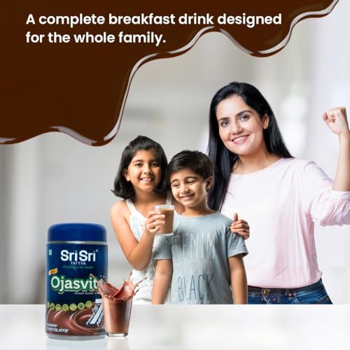 Image of Sri Sri Tattva Chocolate Ojasvita | For Sharp Mind and Healthy Body | Milk Mix | Goodness of 7 Herbs| Immunity Booster - 1kg Pet Jar