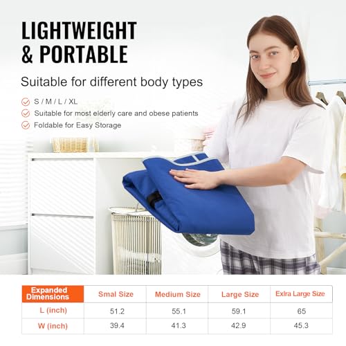 Image of VEVOR Universal Full Body Patient Lift Sling - Large, Patient Lift Medical Sling for Easy Transfer and Bathing, Polyester Patient Aid Transfer Sling for Elderly, Disabled, Bedridden, 600LBS Capacity
