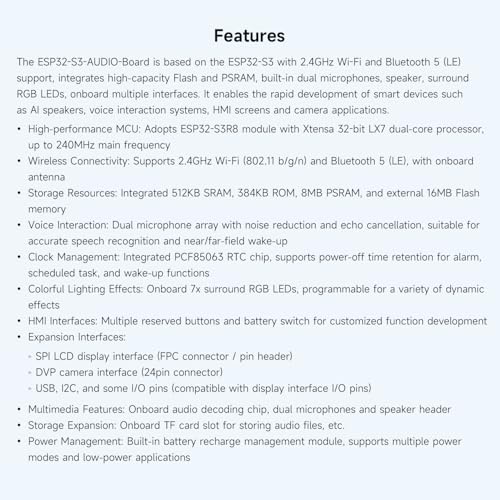 Waveshare ESP32-S3 AI Smart Speaker Board