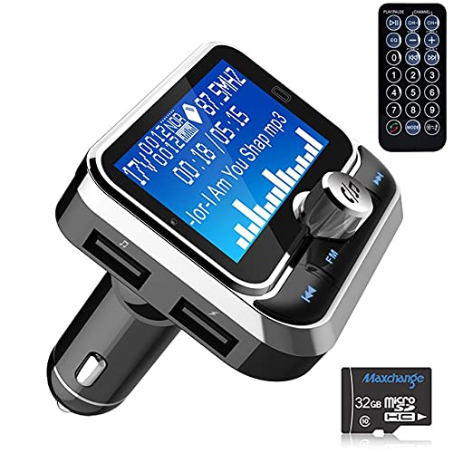 Adaptador de Audio Bluetooth Transmisor Bluetooth Car FM MP3 Jugador Dual USB QC 3.0 Cargador rápido Auxiliar Coche de Audio FM Modulador con Control Remoto TF Tarjeta