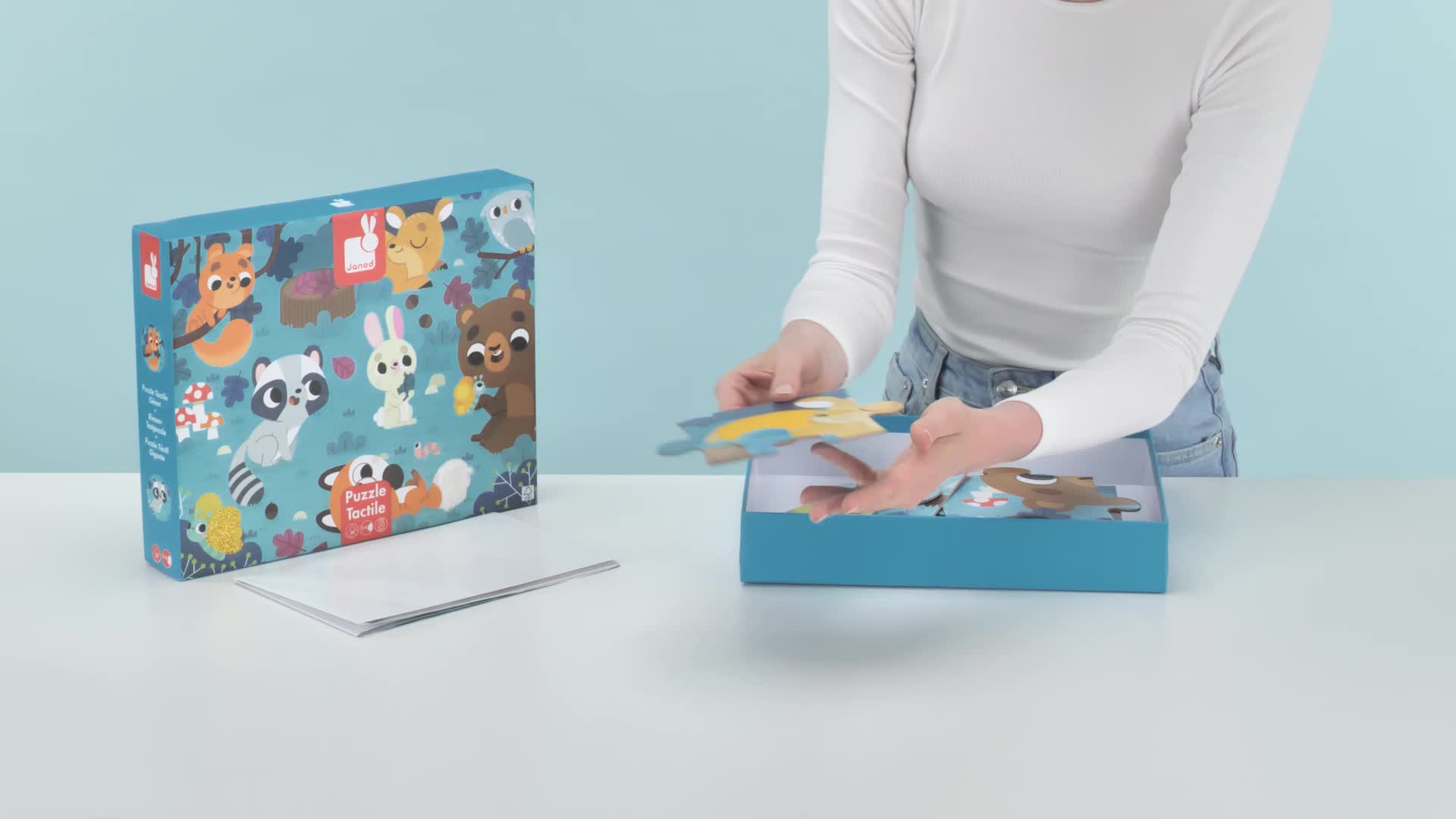 Janod Puzzle Tactile Une Journée Au Zoo – 20 Pièces Dont 7 Texturées, Sensoriel Dès 2 Ans !