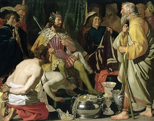 Impression sur toile Crésus et Solon de Gerrit Van Honthorst peinture salon 60x90