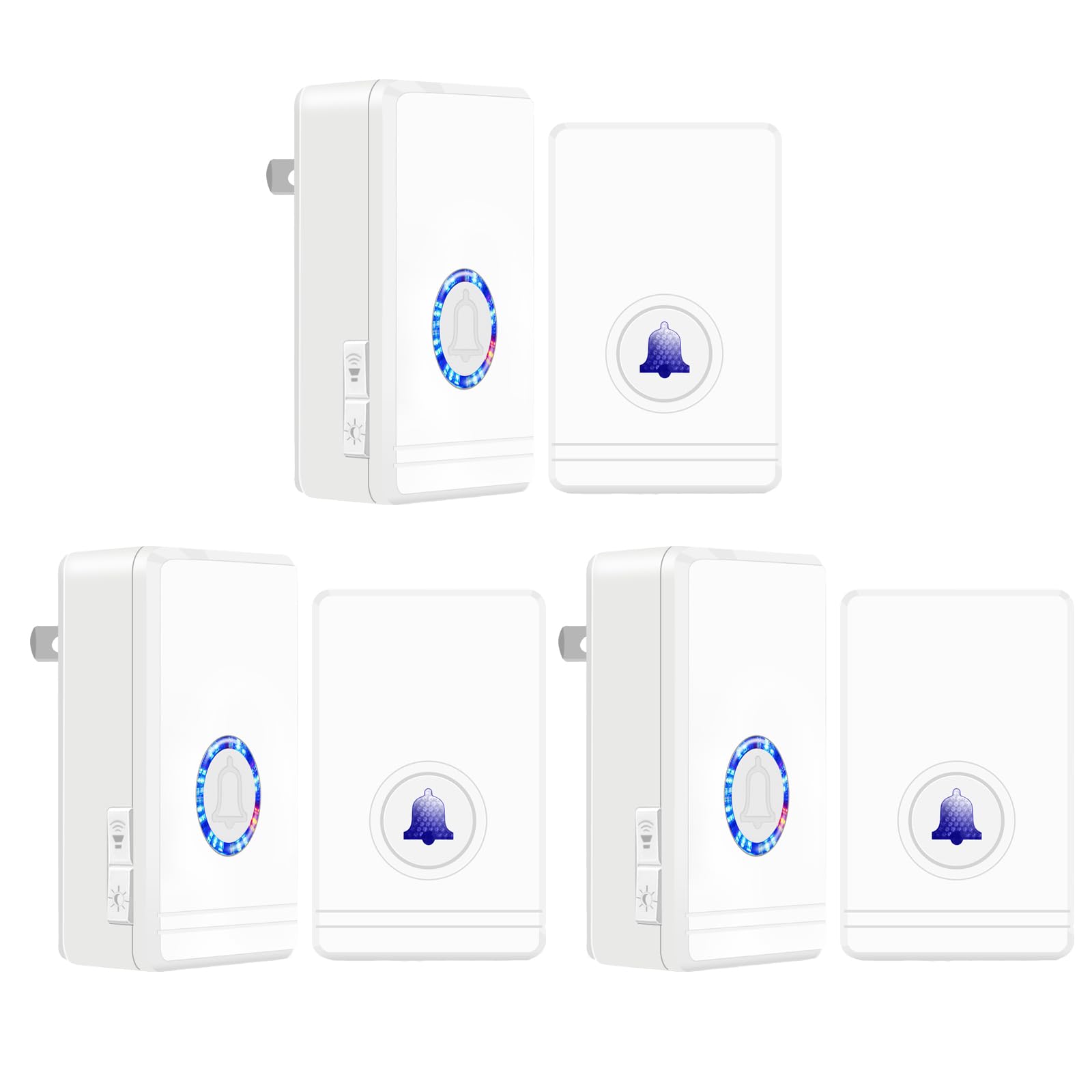 NineLeaf Détecteur De Mouvement,Sonnette sans Fil,Détecteur De Passage,Transmet jusqu'à 918 Pieds, 4 Niveaux De Volume, 36 Mélodies De Carillon, Installation Facile, pour La Maison, Le Magasin, 3PK