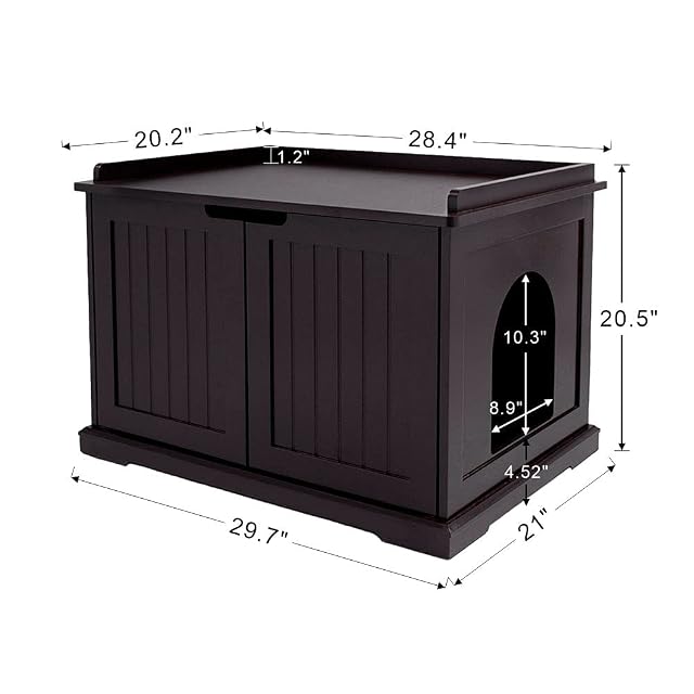 Foto 5 de 7 de unipaws Banco de Almacenamiento para Lavabo de Gato Cubierta para Caja de Arena