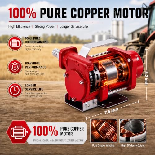 TOPWAY 12V Fuel Transfer Pump Kit, 10 GPM Self-Priming Diesel & Gasoline Pump, Explosion-Proof Portable Fuel Pump with Fuel Nozzle, Hose & Carry Case for Tractor, Truck, Cars by TOPWAY - Used condition - Image 4