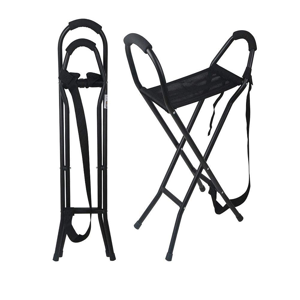 Bastón plegable Shouzhang, ayuda para caminar, taburete de bastón plegable de cuatro patas de aleación de aluminio, almohadilla de goma antideslizante para los pies, ayuda para el equilibrio al cami