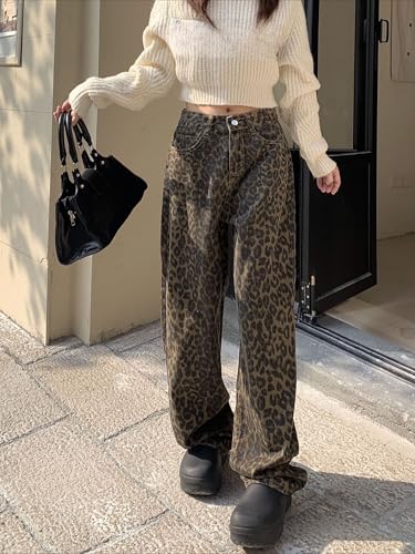 VCM Y2k Pants Leopard Print Pants Baggy Jeans Wide Leg Jeans Leopard Pants Grunge Y2k Pants Vintage Pants2