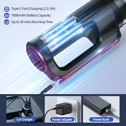 MONOZEL Cordless Handheld Vacuum Cleaner, 18000Pa 2 in 1 Car Vacuum CleanerandAir Duster, - image 8