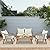 VINGLI 4 Pieces Outdoor Patio Furniture Set with Acacia Wood Table, Wicker Conversation Sofa Sets for Balcony, Porch or Backyard