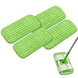 Reusable Mop Pads for Swiffer Sweeper Mops Microfiber Mop Floor Pad Refills Compatible with Sweeper Washable Mop Head Pads Replacements for Multi Surface Dry & Wet Floor Cleaning, 4 Pack