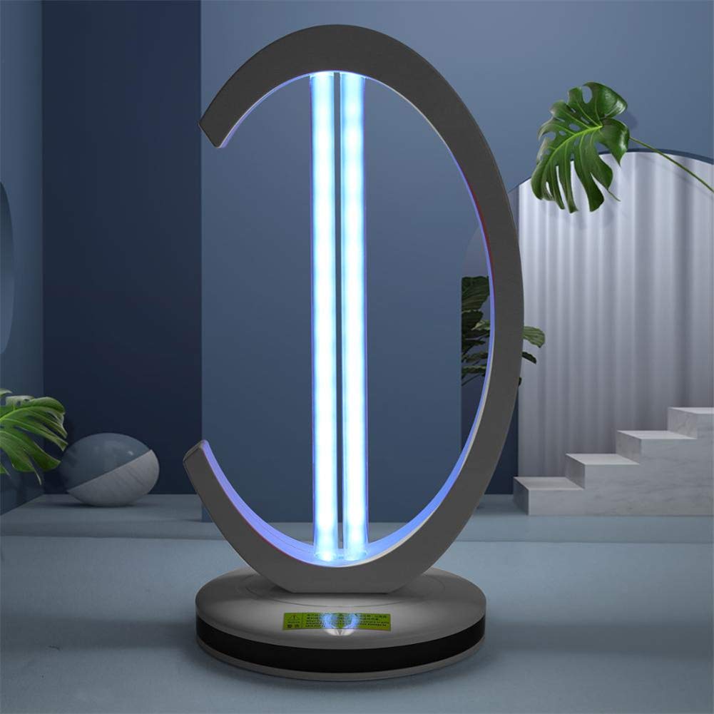 Lámpara de esterilizador UV de 38 W, sistema de purificación de aire ultravioleta portátil de ozono cuarzo UVC Luz de escritorio con control remoto