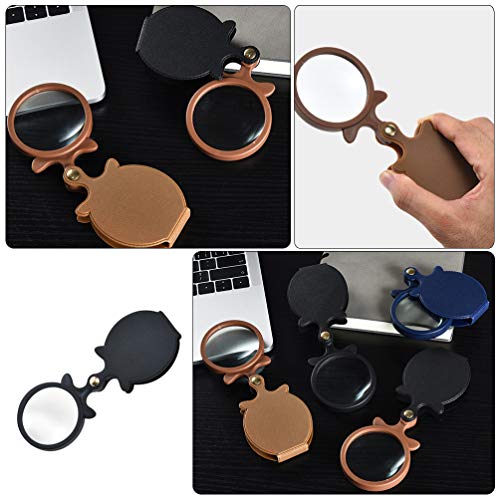 ibasenice Mini lupa dobrável com bolso lupa de vidro com capa protetora rotativa para idosos, joalhe