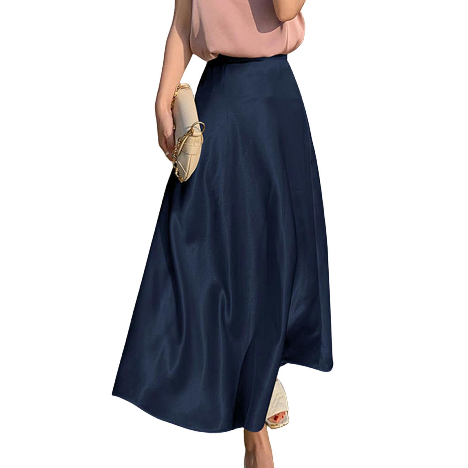NOGRAX Falda Larga Mujer Faldas para Mujeres De Verano Fashion Fashion Midi Longitud De La Cintura Alta De La Cintura Delgada Delgada.