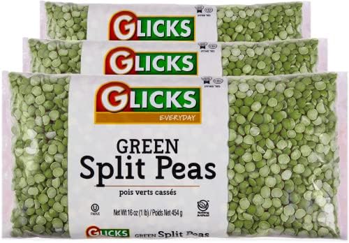 Glicks Green Split Peas, 16oz (3 Pack) | Great in Salads, Soups and Stews | Certified Kosher