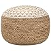 vidaXL Sitzpuff Pouf Sitzpouf Puff Sitzkissen Sitzhocker Fußhocker Hocker Fußbank Ottoman Fußbank Fußschemel Handgefertigt Weiß 40x30cm Jute