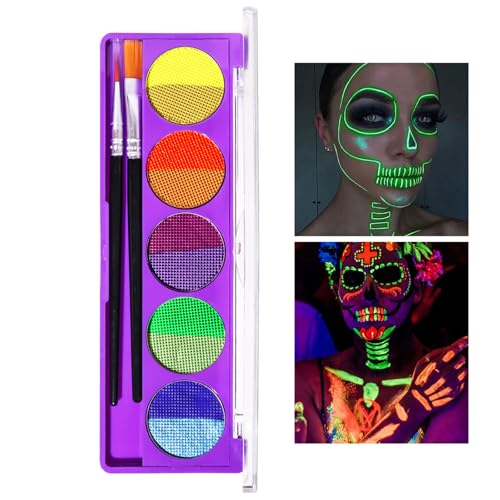 Yeweian 10 Colors Glow UV Blacklight Face Paint, Water...