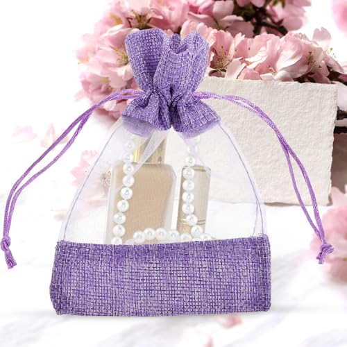 Bolsas de saco vacías de lavanda con cordón, 10 pcs miniatura 5