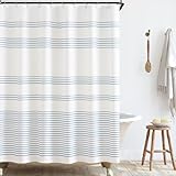 jinchan Blue and White Shower Curtain for Bathroom Modern Farmhouse Striped Waterproof Fabric Shower Curtain Set with 12 Hooks Machine Washable 70x72 Inches