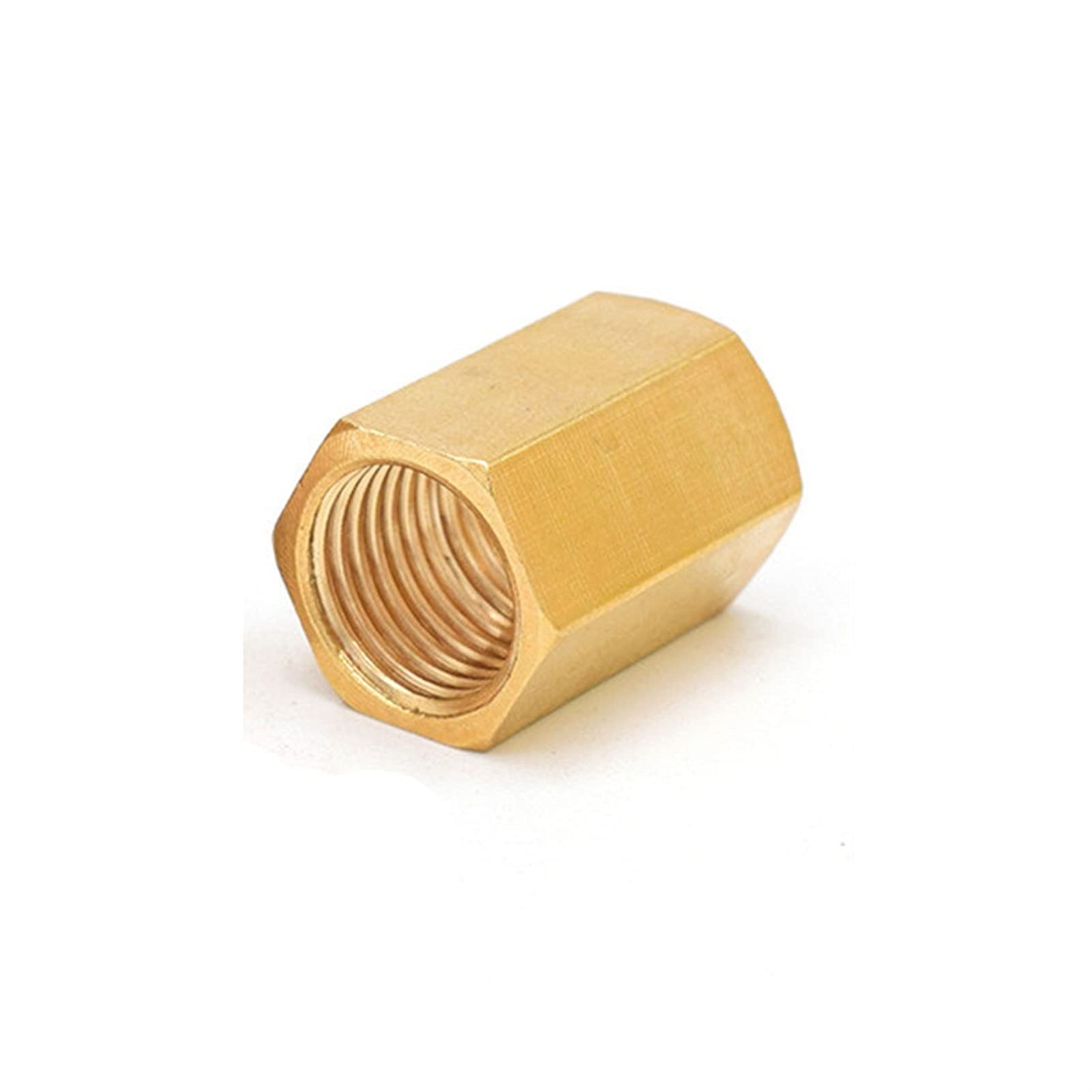 Qinlu-Brass Connector Hose Fitting Brass Copper Hose Pipe Fitting Hex Coupling Coupler Fast Connetor Female Thread 1/8